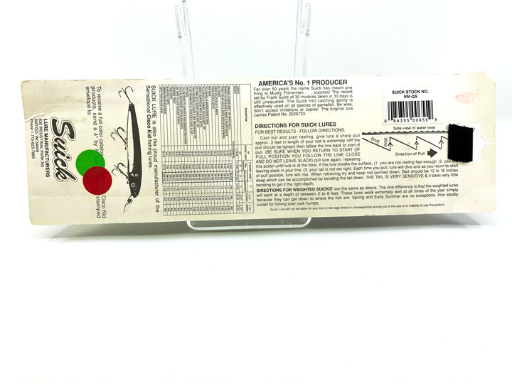 Suick 9" Weighted Thriller Yellow Perch Gold Scales Black Head & Top Color 9W-QS New on Card Old Stock