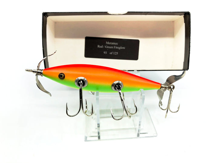 Little Sac Bait Company Meramec Minnow Red / Green Fireglow Color Signed Box 93/125
