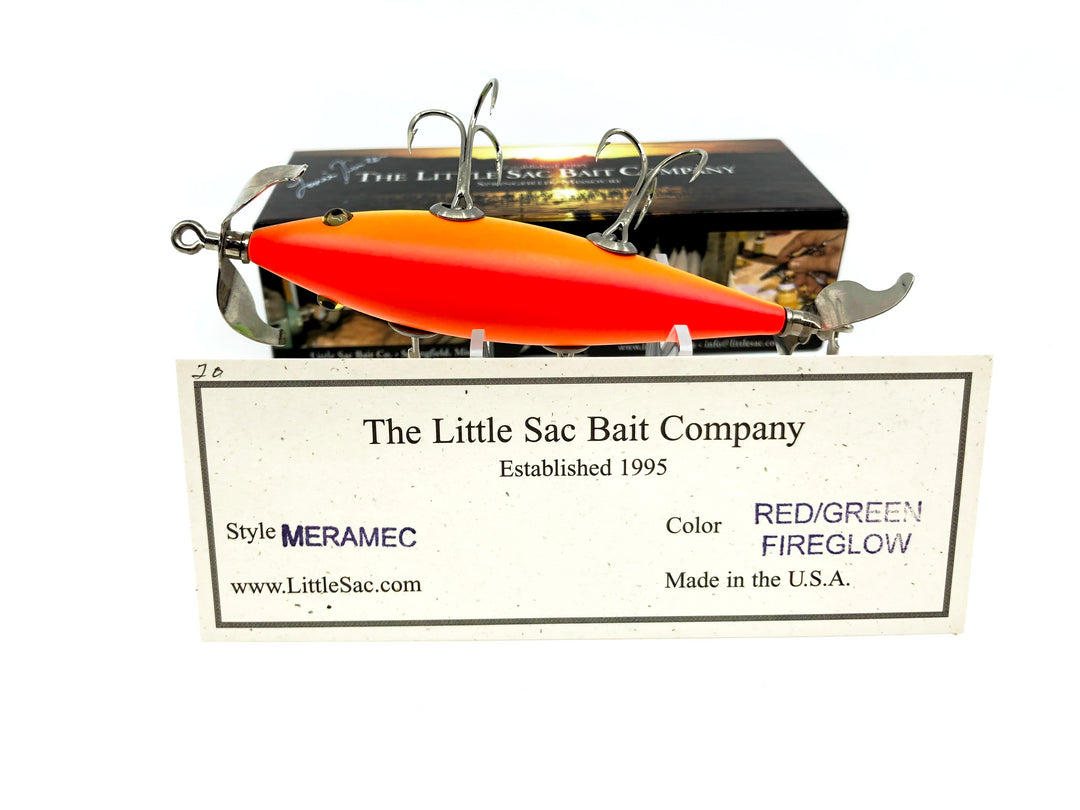 Little Sac Bait Company Meramec Minnow Red / Green Fireglow Color Signed Box 93/125