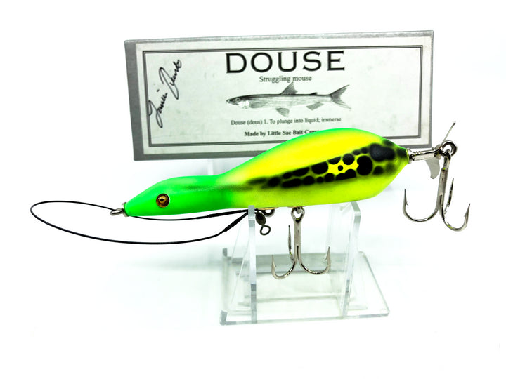 Little Sac Bait Company Douse (Struggling Mouse) Chartreuse and Green Color Signed Box