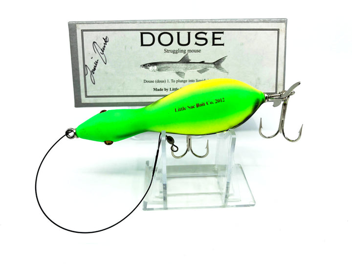 Little Sac Bait Company Douse (Struggling Mouse) Chartreuse and Green Color Signed Box