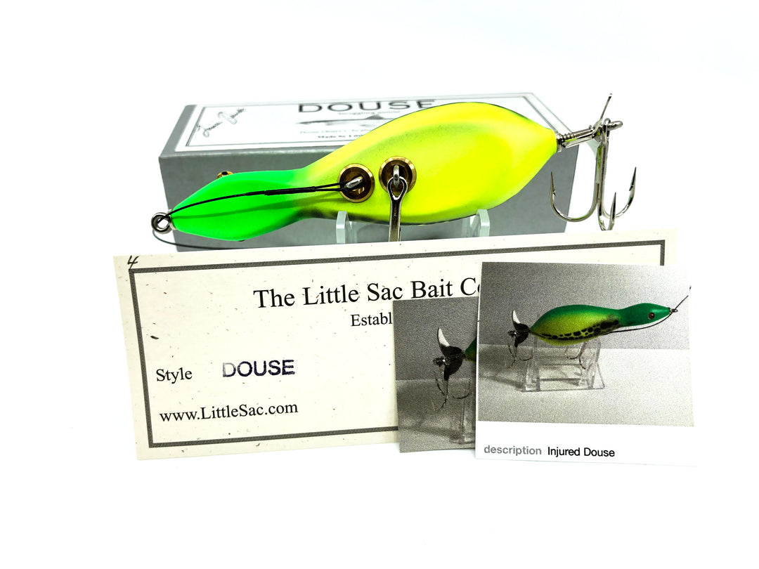 Little Sac Bait Company Douse (Struggling Mouse) Chartreuse and Green Color Signed Box