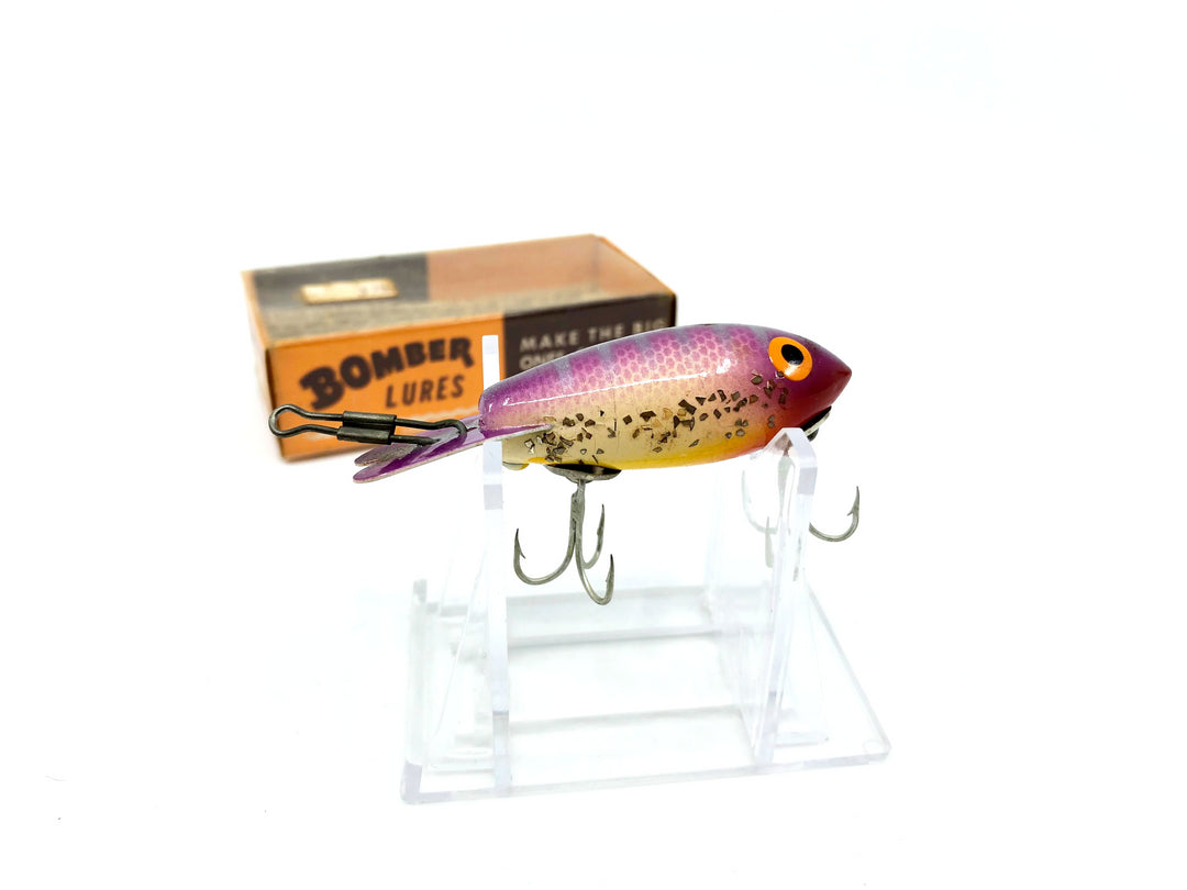 Vintage Wooden Bomber 271 Purple Back Yellow Belly Silver Sparkle Color with Box