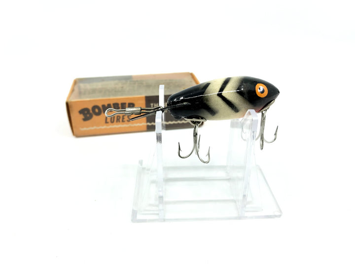 Vintage Wooden Bomber 206 White Black Ribs Color with Box