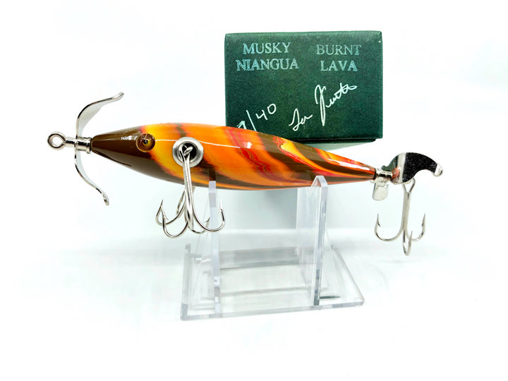 Little Sac Bait Company Musky Niangua Minnow Burnt Lava Color Signed Box 7/40