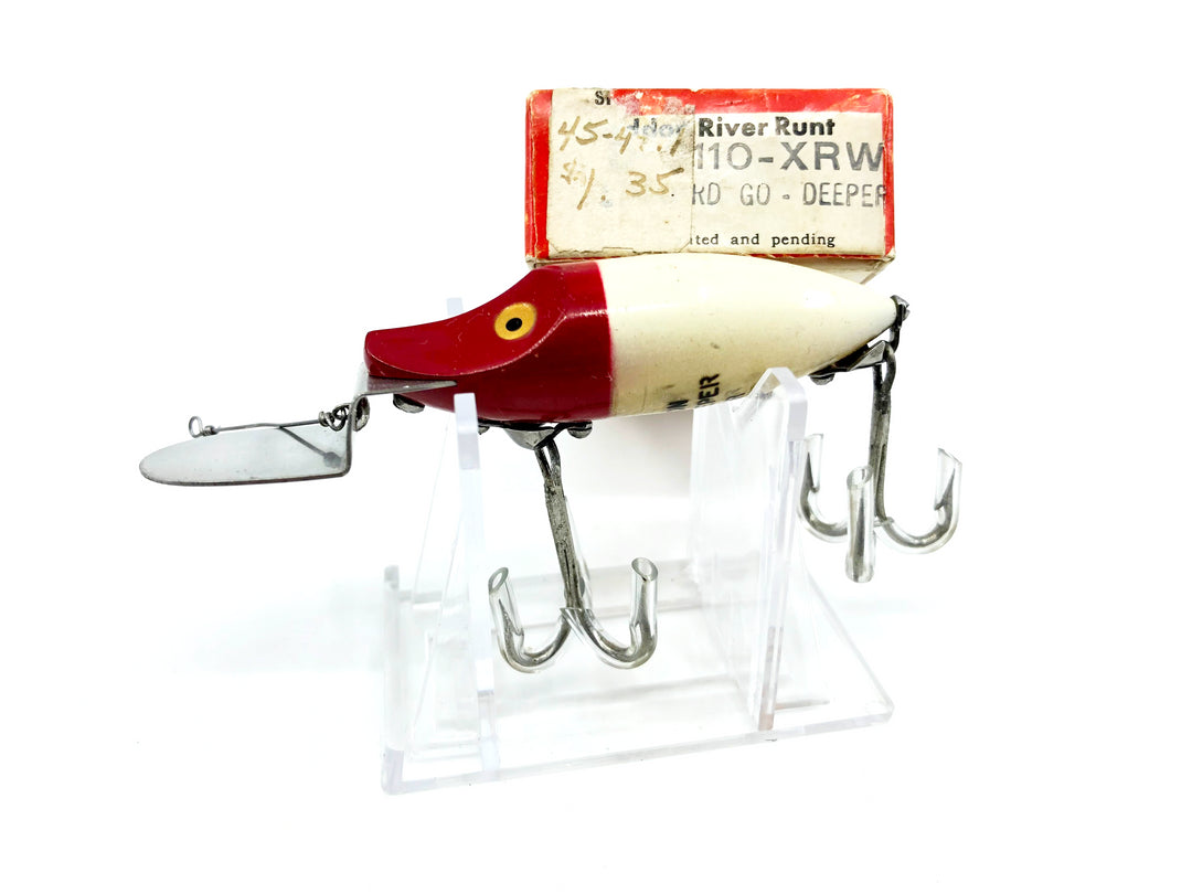 Heddon Go-Deeper River Runt D-9110-RH Red Head White Color with XRW Box