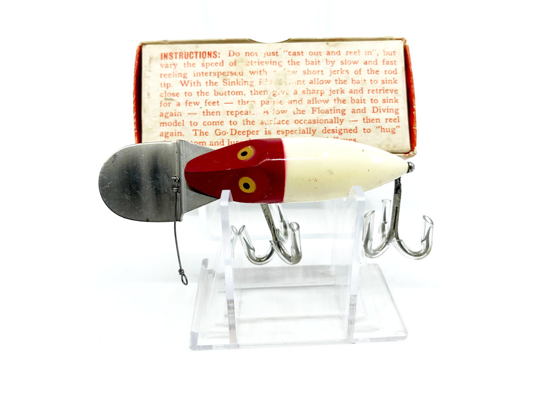 Heddon Go-Deeper River Runt D-9110-RH Red Head White Color with XRW Box