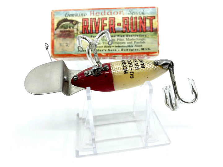Heddon Go-Deeper River Runt D-9110-RH Red Head White Color with XRW Box