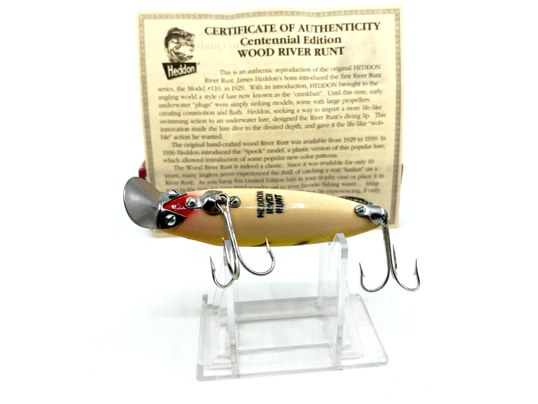 Heddon Centennial Edition Wood River Runt New in Box No. 9400W-L Perch Color