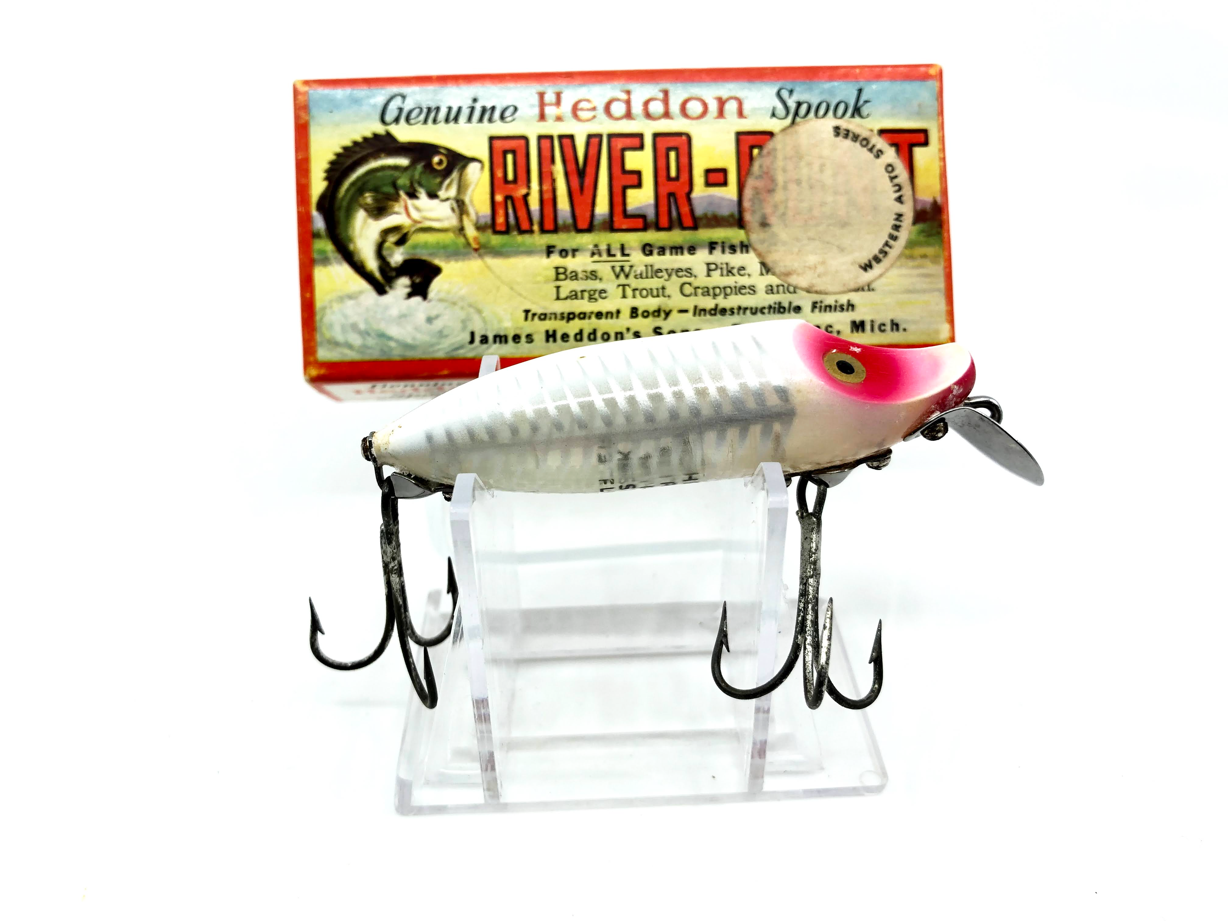 Leurre Vintage Heddon Spook River-Runt 9400 XRW - Avec Boîte Et Catalogue D'origine, Occasion