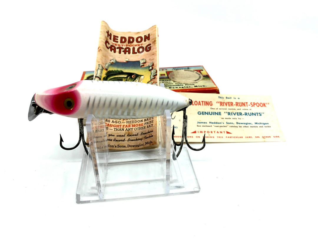 Heddon River Runt Spook Floater 9400 XRW White Shore Color with Box / Catalog - Western Auto