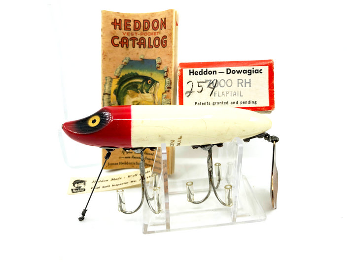 Heddon Flaptail 7000 RH Red Head Color with Box and Catalog