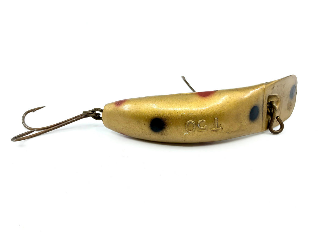 Helin Vintage Flatfish T50 Gold Spotted Color Musky Lure