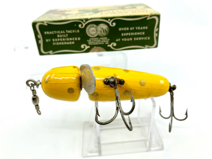 Pflueger Globe 3750 Yellow Gold Spots Color with Vintage Box Small Size