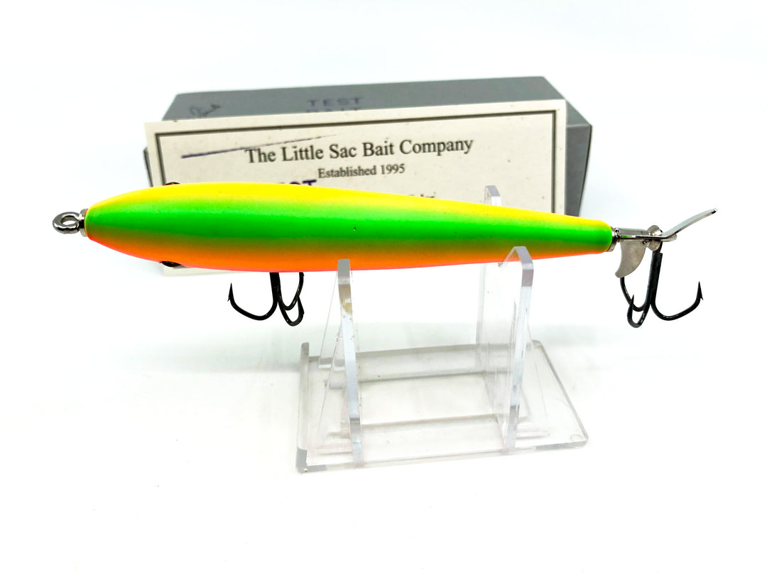 Little Sac Bait Company Bass Zombie Rainbow Fire Color Signed Test Box