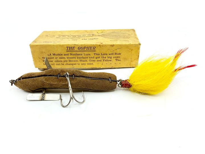 Elmer J. Deuster Gopher Lure with Box Antique Wisconsin Musky Lure