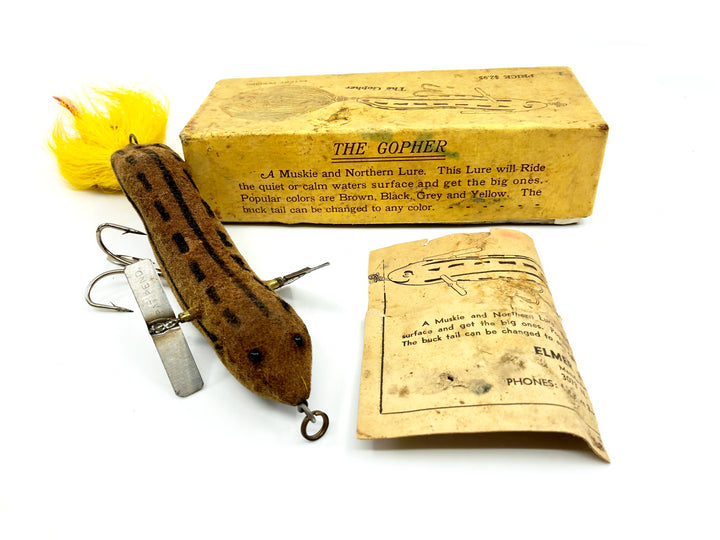 Elmer J. Deuster Gopher Lure with Box Antique Wisconsin Musky Lure