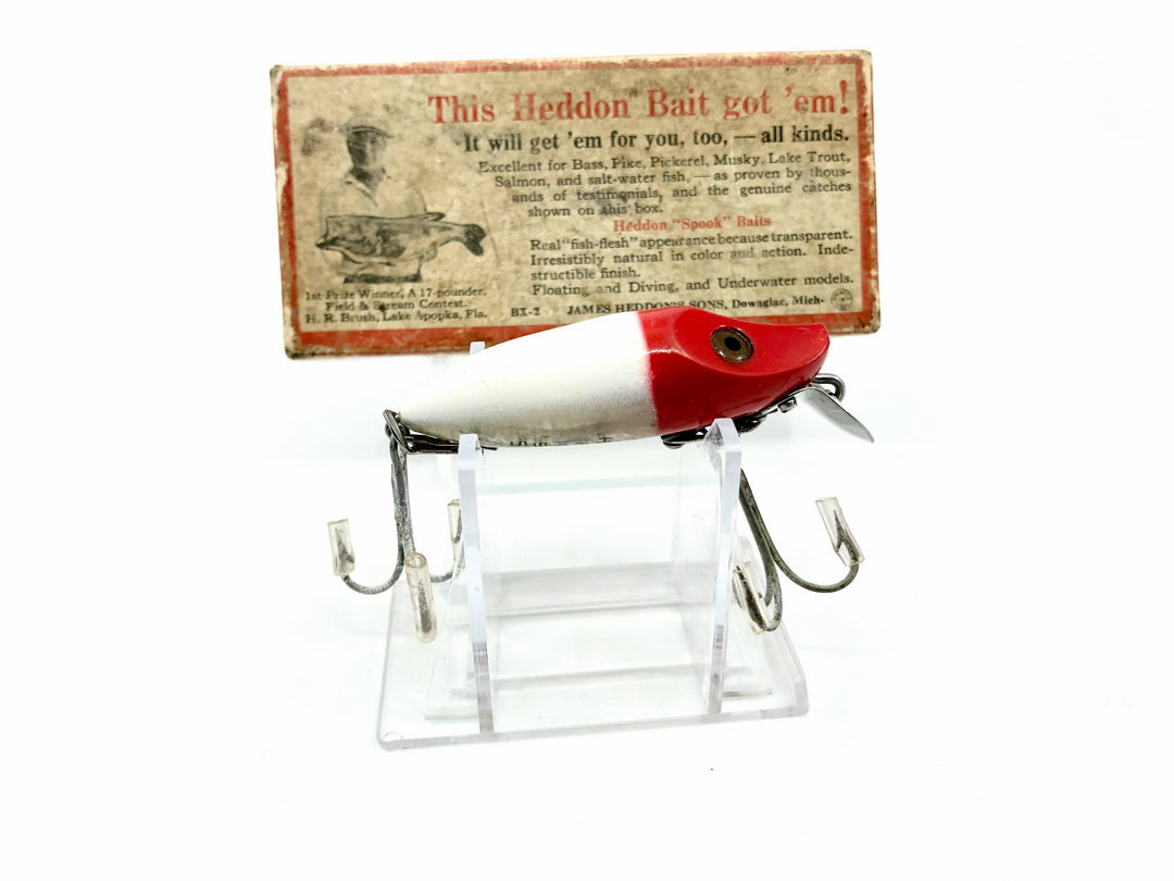 Heddon River Runt 9112 White Red Head Color with Brush Box / Paper