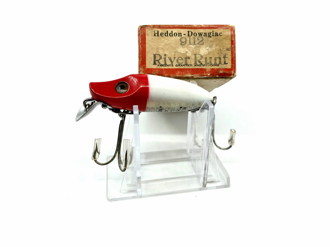 Heddon River Runt 9112 White Red Head Color with Brush Box / Paper
