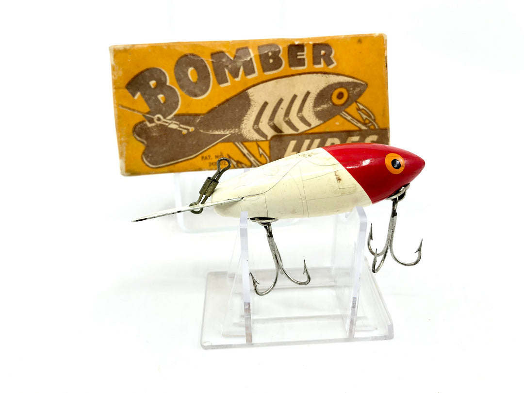 Vintage Wooden Bomber 504 Red Head White Color with Older Two Piece Box