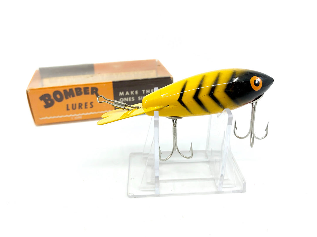 Vintage Wooden Bomber 520 Yellow with Black Ribs Color with Box
