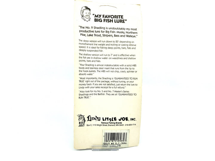 Lindy Little Joe Master's Series Baitfish Deep Shadling G.C. Craw Color New on Card Old Stock