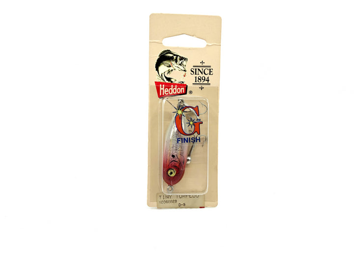 Heddon Tiny Torpedo X0360G28 Pearl Red Eye G Finish Color New on Card Old Stock
