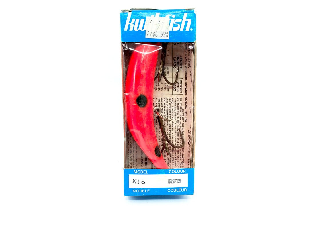 Kwikfish K16 RFB Red Fluorescent Black Spots Color New in Box Old Stock