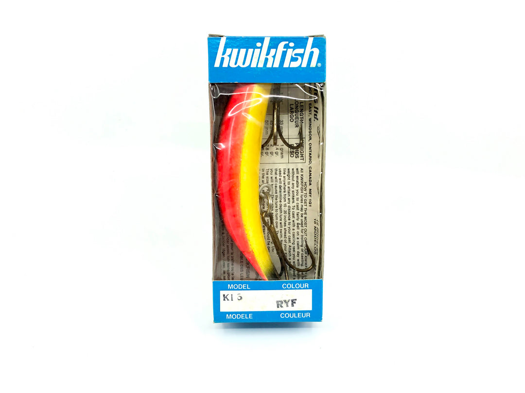 Copy of Pre Luhr-Jensen Kwikfish Jointed K18J RYF Red Yellow Fluorescent Color New in Box Old Stock