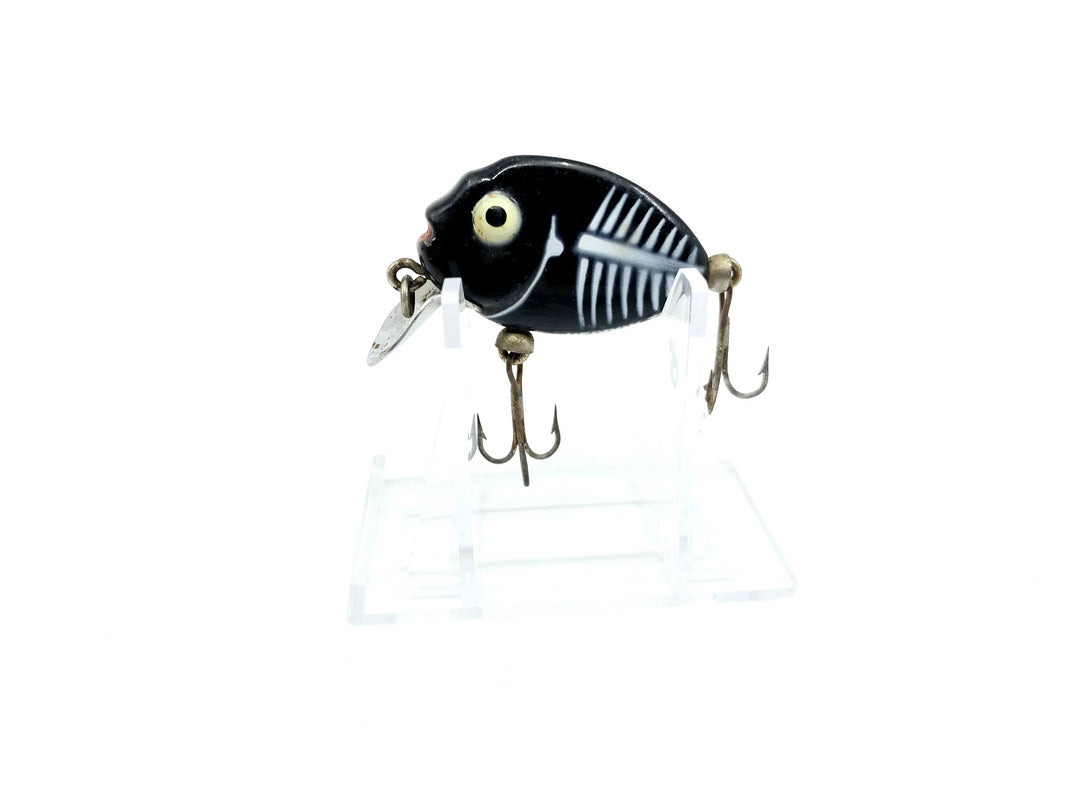 Heddon Tiny Punkinseed 380 XBW Black and White Shore Minnow Color White Eyes
