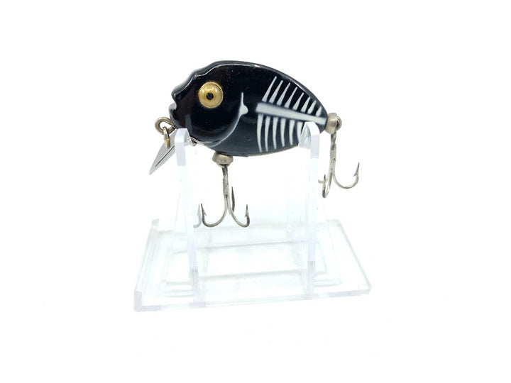 Heddon Tiny Punkinseed 380 XBW Black and White Shore Minnow Color Gold Eyes