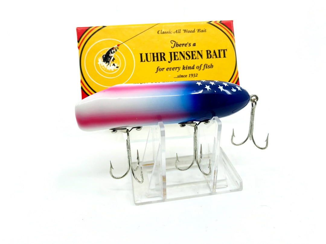 Luhr-Jensen South Bend "Old Glory" Sept. 11 2001 Bass-Oreno Red White Blue New in Box Signed by Phil Jensen #306