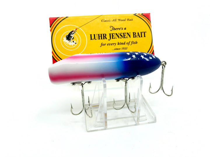 Luhr-Jensen South Bend "Old Glory" Sept. 11 2001 Bass-Oreno Red White Blue New in Box Signed by Phil Jensen #306