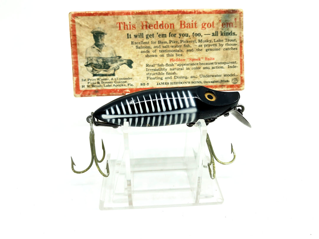 Heddon River Runt 9409XBW Black Shore Minnow Color with Brush Box / Paper