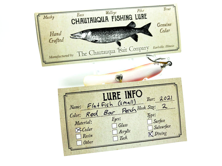Chautauqua Custom Flat Fish in Red Bar Perch Color