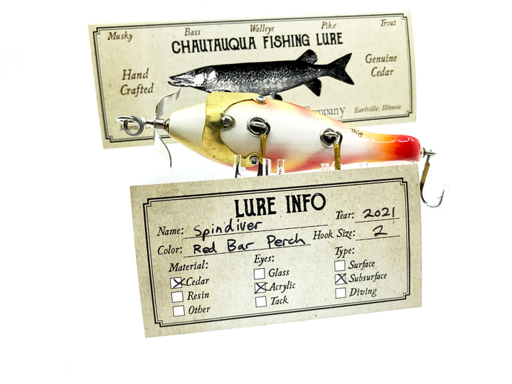 Chautauqua Custom Spindiver in Red Bar Perch Color