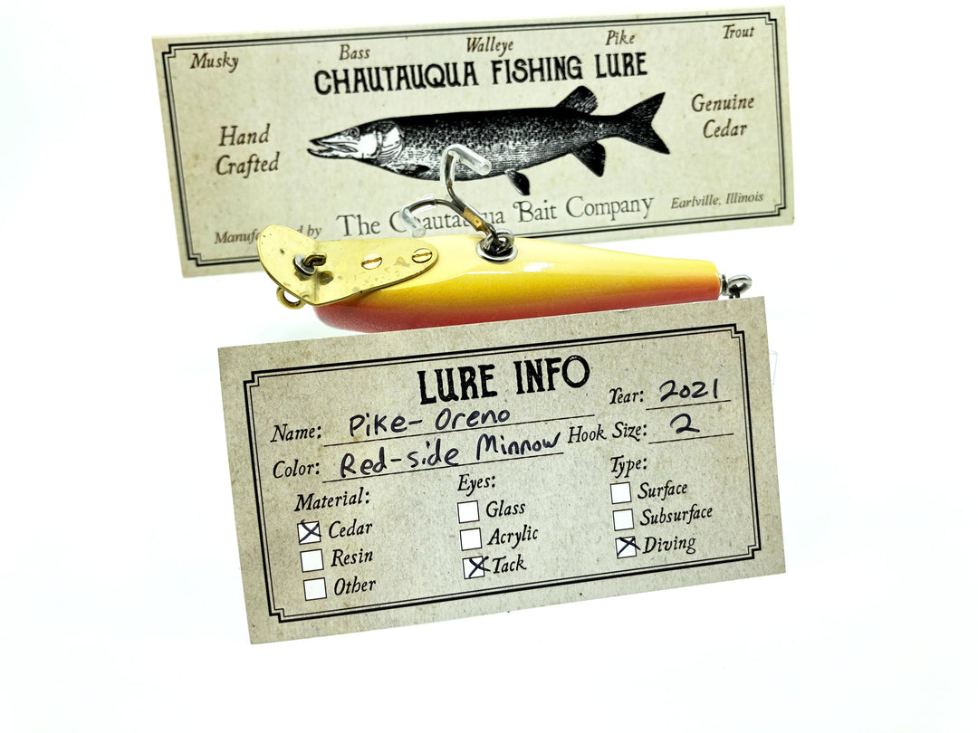 Chautauqua Custom Pike-Oreno in Red-Side Minnow Color