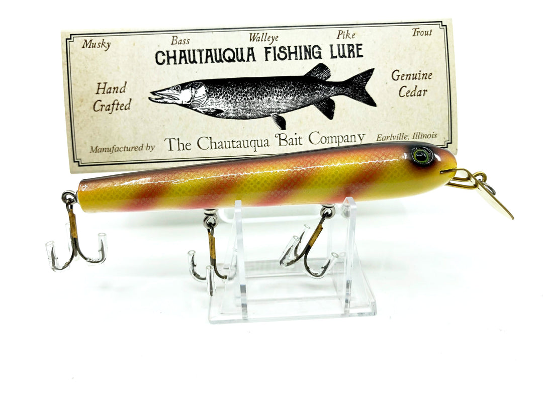 Chautauqua Custom Skinny Minnow in Red Bar Perch Color