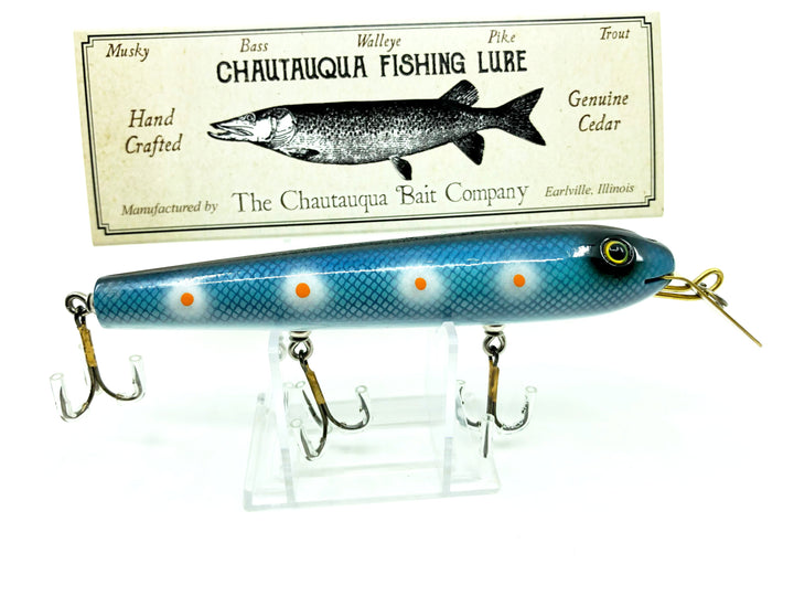 Chautauqua Custom Skinny Minnow in Blue Tangerine Color