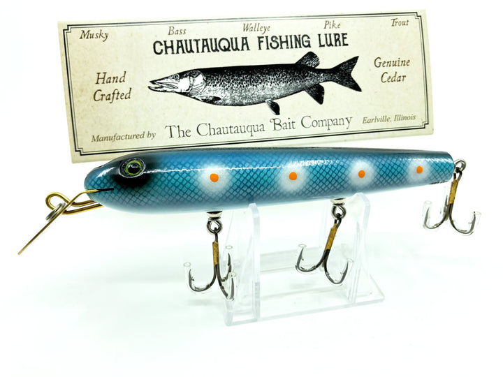 Chautauqua Custom Skinny Minnow in Blue Tangerine Color