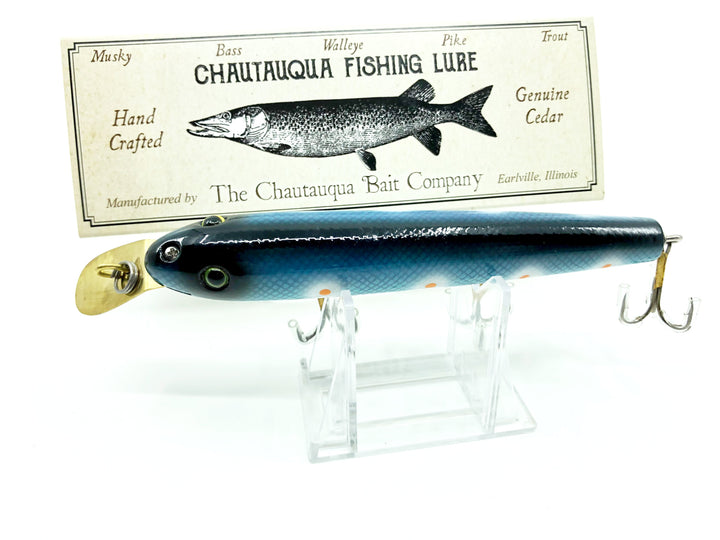 Chautauqua Custom Skinny Minnow in Blue Tangerine Color