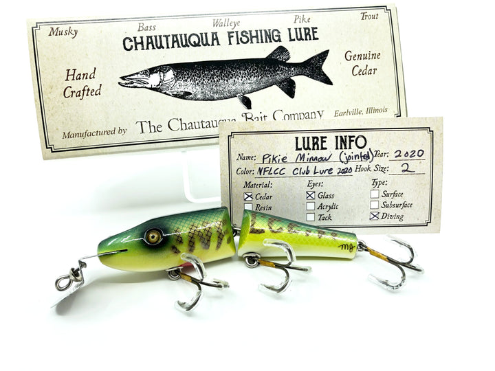 Chautauqua Custom Jointed Pikie Minnow in Perch NFLCC 2020 Color