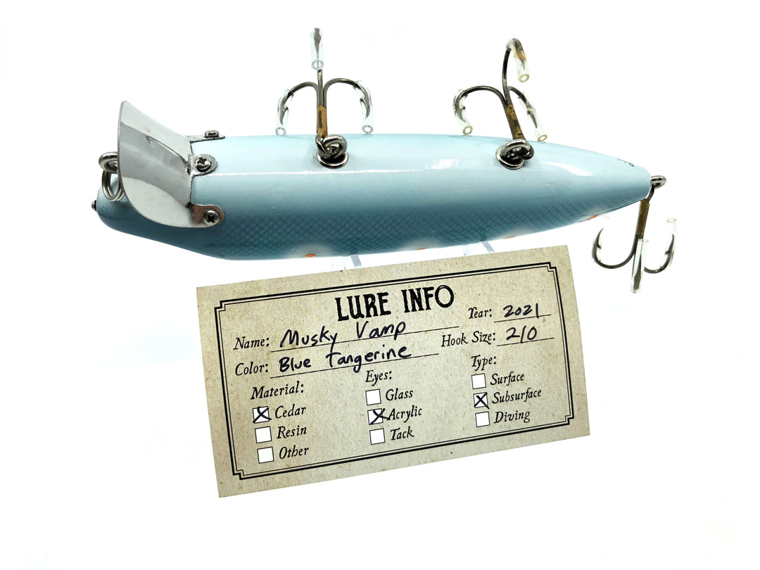 Chautauqua Custom Musky Vamp in Blue Tangerine Color