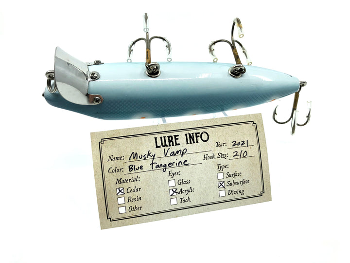 Chautauqua Custom Musky Vamp in Blue Tangerine Color