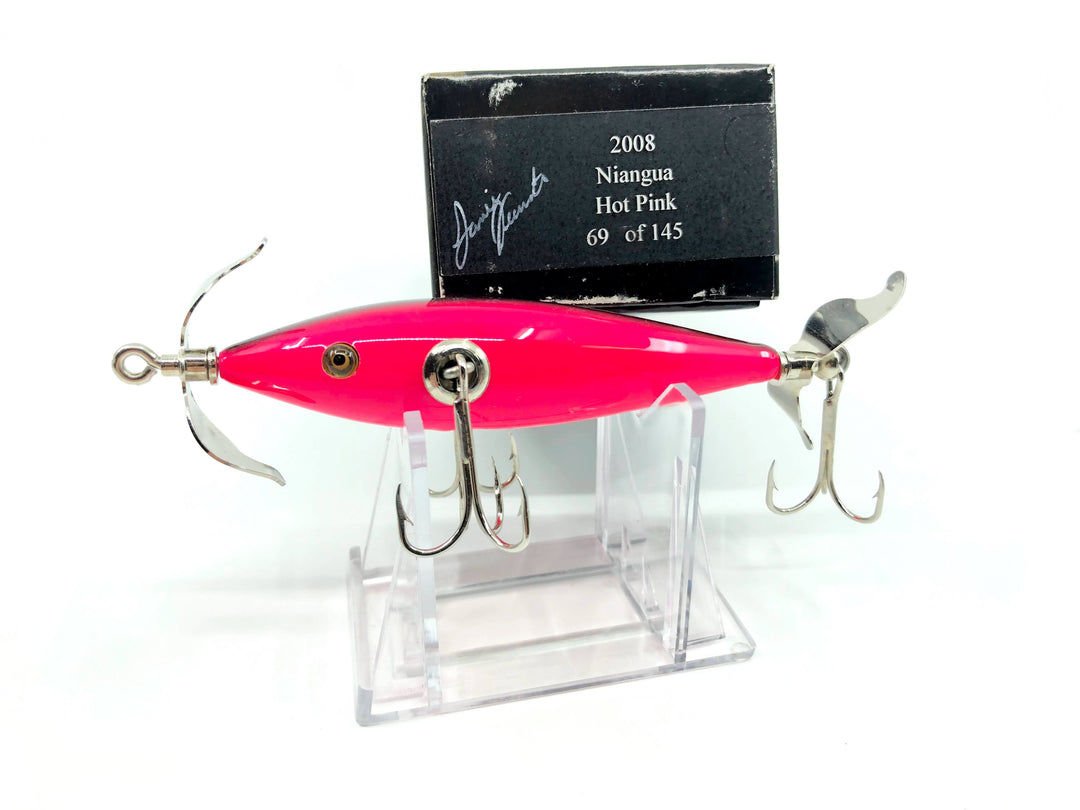 Little Sac Bait Company Niangua Minnow Pink / Black Back Hot Pink 2008 Color Signed Box 69/145