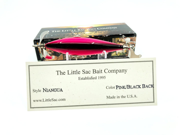 Little Sac Bait Company Niangua Minnow Pink / Black Back Hot Pink 2008 Color Signed Box 69/145