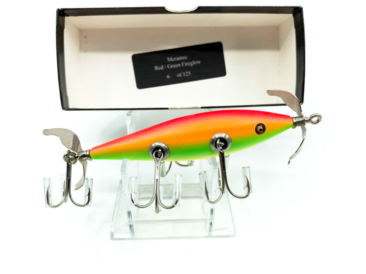 Little Sac Bait Company Meramec Minnow Red/Green Fireglow Color Signed Box 6/125