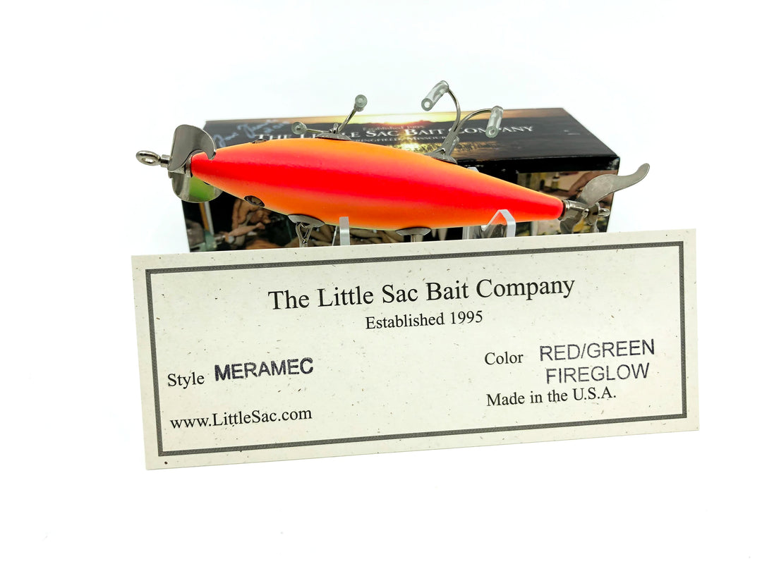 Little Sac Bait Company Meramec Minnow Red/Green Fireglow Color Signed Box 6/125