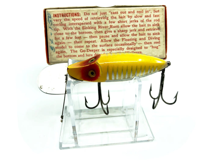 Heddon Standard Go Deeper River Runt D-9110-XRY Yellow Shore Minnow Color with Box