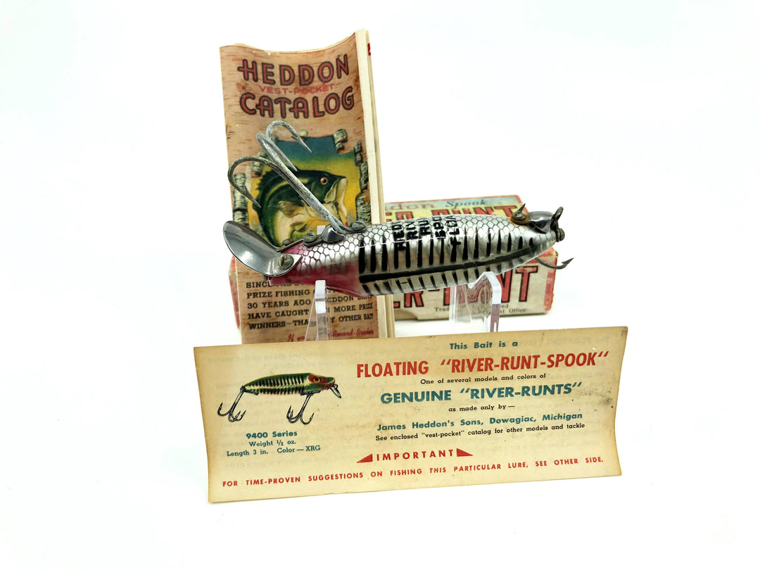 Heddon River Runt Spook Floater 9400-XRS Silver Shore Minnow Color with Box